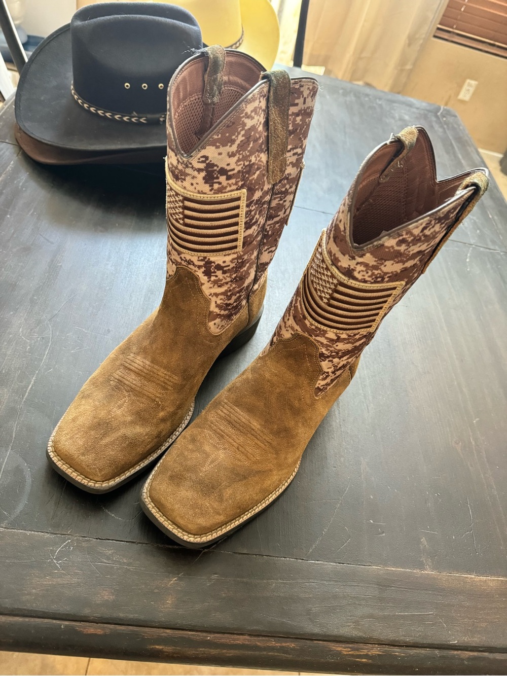 Ariat Camo Patriot Brown Leather Western Cowboy Boots 11